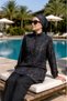 Ethnic Ancient Patterned Hijab Full Protection Swimsuit Set - 8