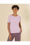 Women Lilac Short Sleeve Crew Neck T-Shirt