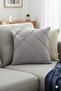 4 Pieces Gray Soft Textured Salon Cushion Cover 43 X 43 cm (with Zipper) - 2