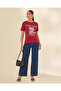 Women Burgundy Graphic T-Shirt - 2