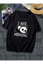 Unisex Black Hate Panda Printed Oversize T-Shirt