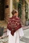 Lusso Shoulder Shawl - Burgundy - 3