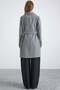 Wipes Collar Metal Buttoned Double Breasted Coat Gray 3168 - 7
