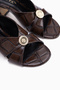 Dinara Brown Cross-Strapped Women's Heeled Slippers - 4