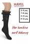 1 Pair of Girls' Below-Knee Tutu Socks with Bow, Cotton, High Quality, Black Knee Socks - 4