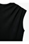 Sleeveless Crew Neck Draped Low Waist Long Dress with Stitching Detail - 7