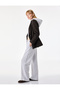 Comfortable Fit Three-Thread Ribbed Waistband Lace-Up Wide-Leg Sweatpants with Pockets - 3
