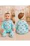 100% Cotton Premium Ribbed Cotton Cherry Patterned Baby Girl Snap Fastener Long Sleeve Jumpsuit - 3
