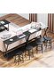 Narrow Console Table, 2-Tier Farmhouse Sofa Table with Shelves, 41.3 Inch Long Hallway Table, Behind Couch Table for Living Room Hallway Entryway, Black - 5