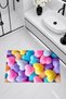Modern Stylish Heart Pattern Pink Yellow Blue Purple Doormat, Colorful Non-Slip Base Washable Decorative Mat for Kids Room and Doorway - 4