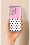 Redmi Note 12 4g Compatible Pink Striped Polka Dot Patterned Silicone Case