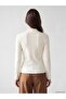 Lcw Modest Ecru High Collar Women's Ribbed Bodysuit - 4