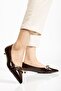 Dowen Premium Brown Patent Leather Low Heel Shoes - 2