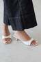 Denis Women's Heeled Wrinkled Leather Sandals Light Yellow - 2