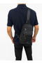 Seventeen Unisex Large Size Lightweight and Durable Crossbody Body Bag Black-Khaki - 2