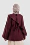 Flounced Tencel Blouse Plum - 8