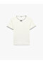 Cotton Pointelle Fabric Crew Neck Bow Short Sleeve T-Shirt - 5