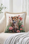 Cheetah Figured Floral Motif Fringed-Tasseled Throw Pillow Cover Decorative Pillowcase and Modern Design - 2