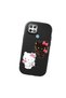 Oppo A15 Compatible Case Camera Protector Black Silicone Couple Phone Case with Kitty Pattern - 3