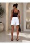 Women's High Waist Denim Midi Shorts - 2