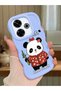 Redmi 13 Compatible Case Camera Protector Blue Silicone Couple Phone Case Panda Pattern