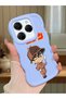Tecno Spark 20 Pro Compatible Case Camera Protector Blue Silicone Couple Phone Case Conan Pattern