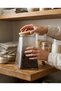 4-Piece Borosilicate Glass Wooden Lid Striped Glass Jar Kitchen Set 350-550-750-950 Dr - 3