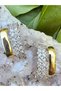 Gold Luxury Princess Cut Zircon Stainless Steel Earrings
