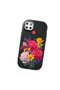 Realme C25 Compatible Case Camera Protector Black Silicone Couple Phone Case with Floral Pattern - 3