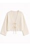Muslin Fabric Women's Tie-Front Blouse - Tie-Front Hijab Clothing Blouse - 6
