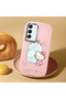 Samsung Galaxy S22 Compatible Case Camera Protector Pink Silicone Couple Phone Case with Kitty Pattern - 2