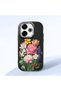 Redmi 13 Compatible Case Camera Protector Black Silicone Couple Phone Case with Floral Pattern