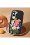Vivo Y29S Compatible Case Camera Protector Black Silicone Couple Phone Case with Floral Pattern - 2
