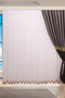 1-2 Sparse Pleated Pink Skirt Embroidered, Off-White on the Top, Wrinkle-Free, No Ironing Required Tulle Curtain - 6