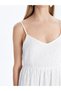 Original V-Neck Floral Embroidered Rope Strap Dress - 3