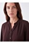 Lcw Grace Brown Ruffled Collar Blouse with Ruffle Detail - 3