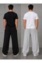 2-Pack Men's Ny Print Sweatpants (Black-Grey) Baggy Model Oversize with Pockets - 2