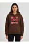 Ribbon Printed Hooded 2 Thread Threaded Sweatshirt