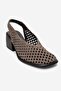 Monvera Mink Suede Genuine Leather Closed Front Laser Cut Thick Heeled Women's Sandals - 3