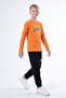Boy's Round Neck Top and Bottom Set with Print Detail and Elastic Cuffs - 3