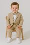 Baby Boy Luxury Striped Detailed Bodysuit with Bow Tie 2-Piece Suit