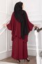 Bat Sleeve Casual Trousers Double Suit Burgundy - 5