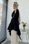 Premium Side Ruffle Modal Blouse - Black - 6