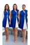 Women's Half Turtleneck Window Cutout and Double Color Detail Mini Dress - 2