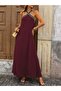 Women's Front-Crossed, Rubber-Detailed, Open-Shoulder, Long Janjan Crepe Dress - 3
