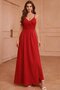 Women's Rope Strap Double Breasted Collared Slit Long Imported Crepe Dress - 2