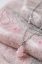 Natural Pink Quartz Stone Necklace 45 cm Non-Tarnish Steel Chain Luck and Energy Necklace - 3