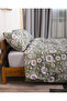 Green Daisy Land 5D Single Duvet Cover Set with Buttoned Fitted Sheet and Elasticated Color Grey - 3