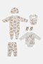 Toddlers Boy 5 Pcs Graphic Print Bodysuit, Grey - 2