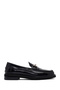 Women's Black Buckle Leather Masculine Loafer Af140002Da